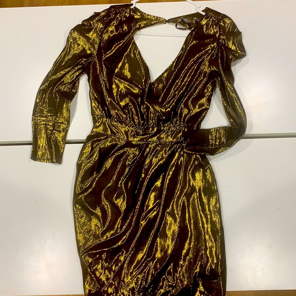 NWT ASOS gold shimmer mini dress